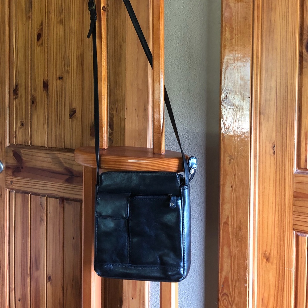 All leather cross body bag